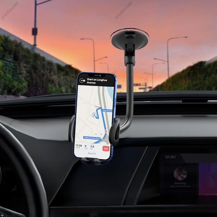 Автомобільний тримач Hoco DCA31 Plus Cool Speed windshield car holder Black